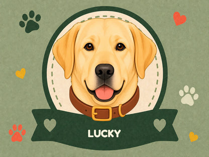 Personalised Dog Blanket – Best Friend Badge - Sage Green - Finished artwork