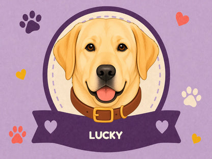 Personalised Dog Blanket – Best Friend Badge - Soft Lilac - Finished artwork
