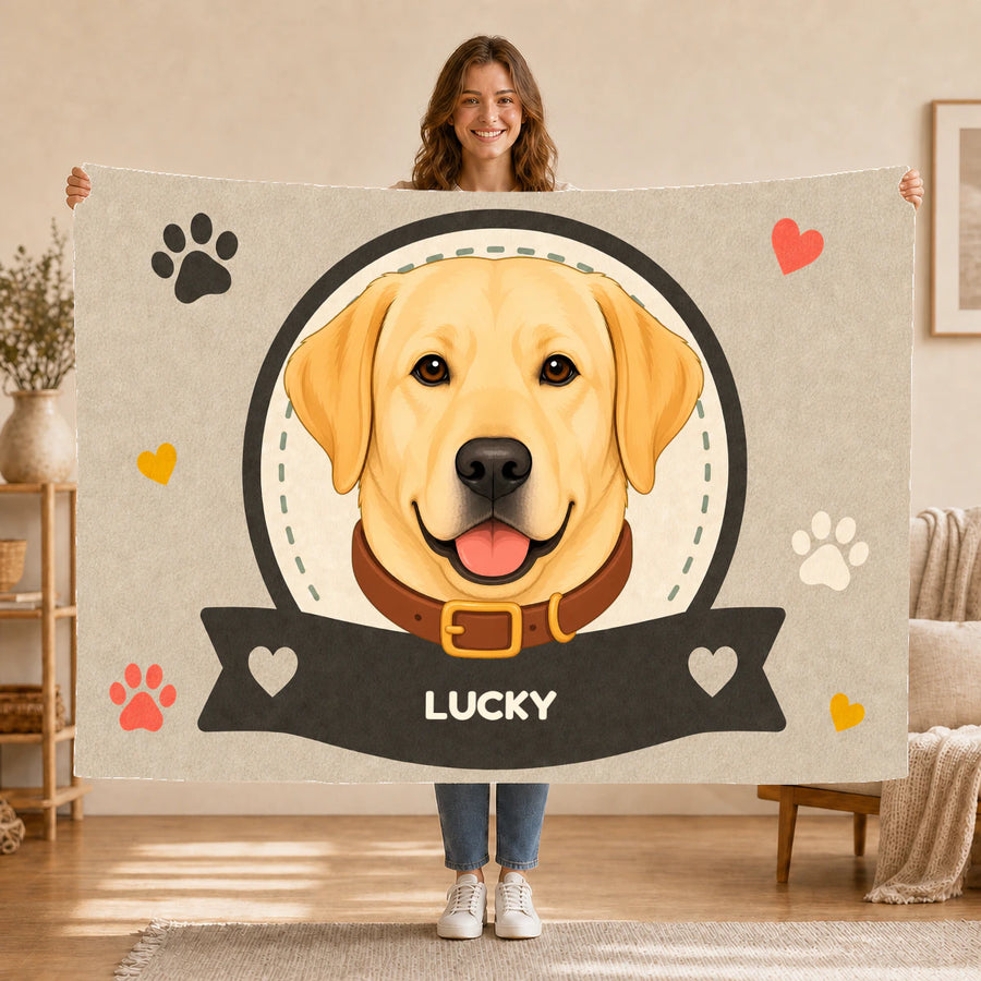 Personalised Dog Blanket – Best Friend Badge