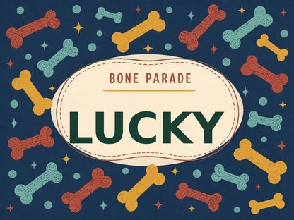 Personalised Dog Blanket – Bone Parade - Deep Navy - Finished artwork