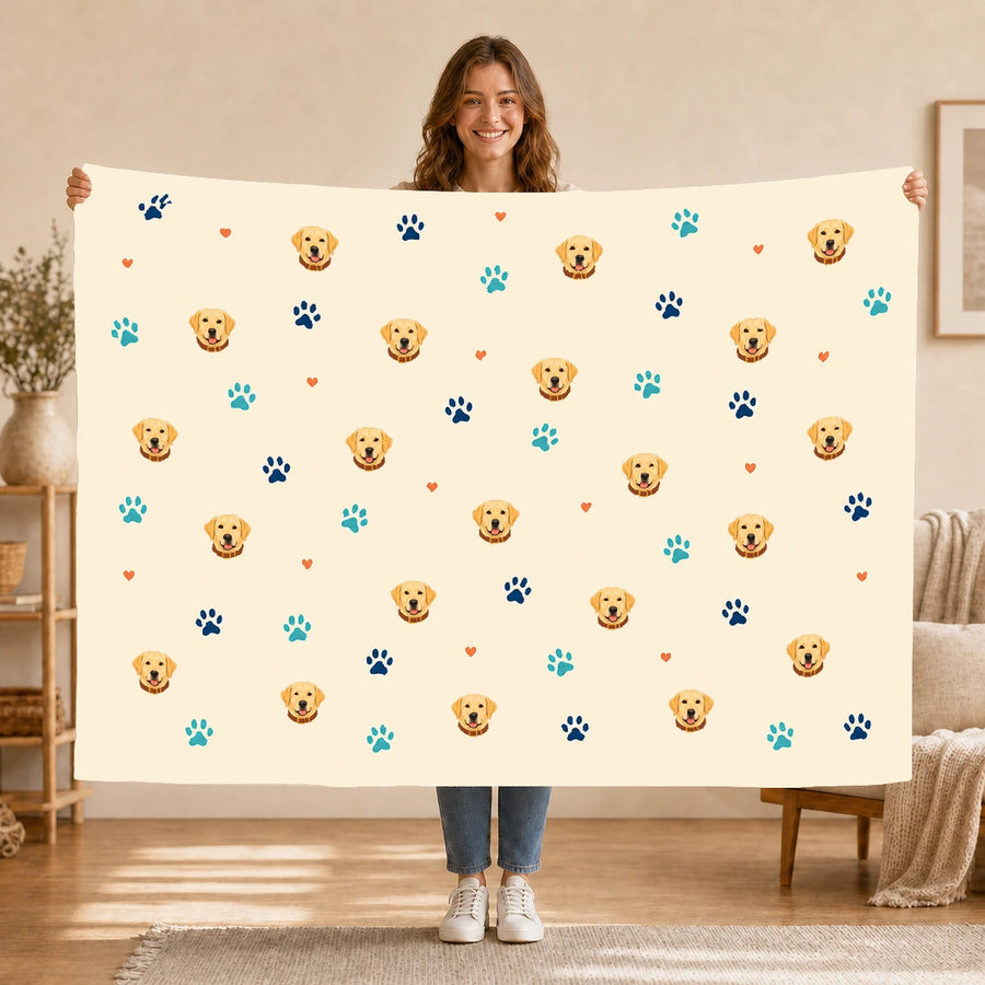 Personalised Dog Blanket – Happy Dog Repeat