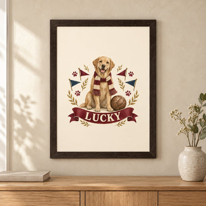 Personalised Dog Framed Print – Football Mascot – Lifestyle hero 20261013 16595269222745