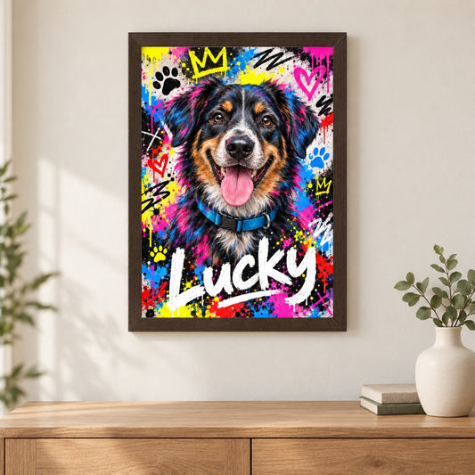 Personalised Graffiti Dog - Framed Print – Lifestyle hero 20261013 16604745105753