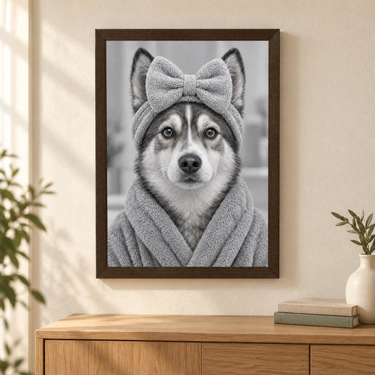 Personalised Bathroom 2 Dog - Framed Print – Lifestyle hero 20261013 16605017407833