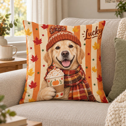 Personalised Autumn Accessories Dog Cushion – Lifestyle hero 20261013 16663379214681