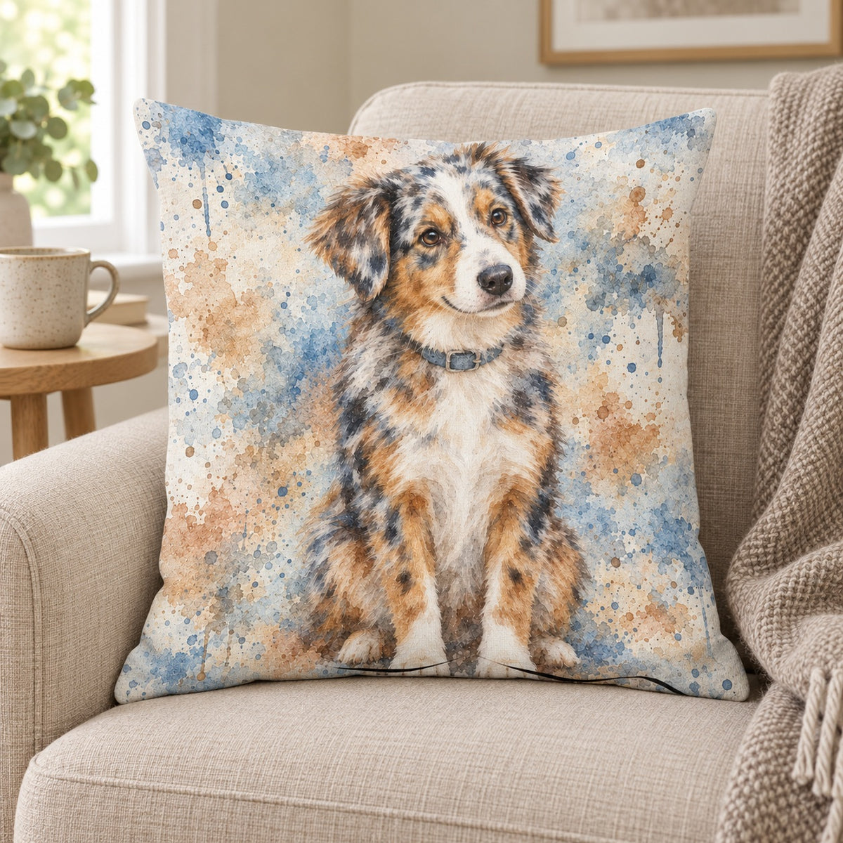 Personalised Watercolour Dog - Cushion – Lifestyle hero 20261013 16664687542617