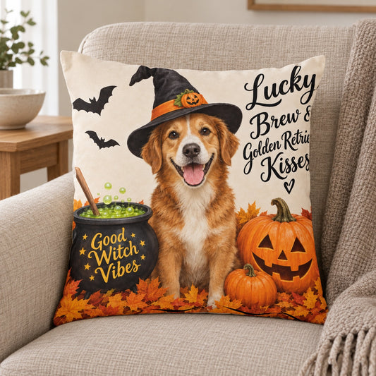 Personalised Good Witch Vibes Dog Cushion – Lifestyle hero 20261013 16665818759513