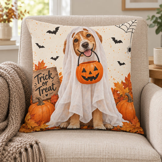 Personalised Trick or Treat Dog Cushion – Lifestyle hero 20261013 16665824919897