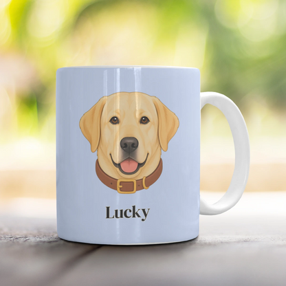 Personalised Dog Mug - Light Blue - Kitchen mug lifestyle