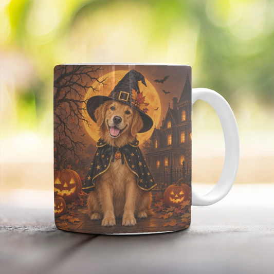 Personalised Halloween Dog Mug - White - Kitchen mug lifestyle