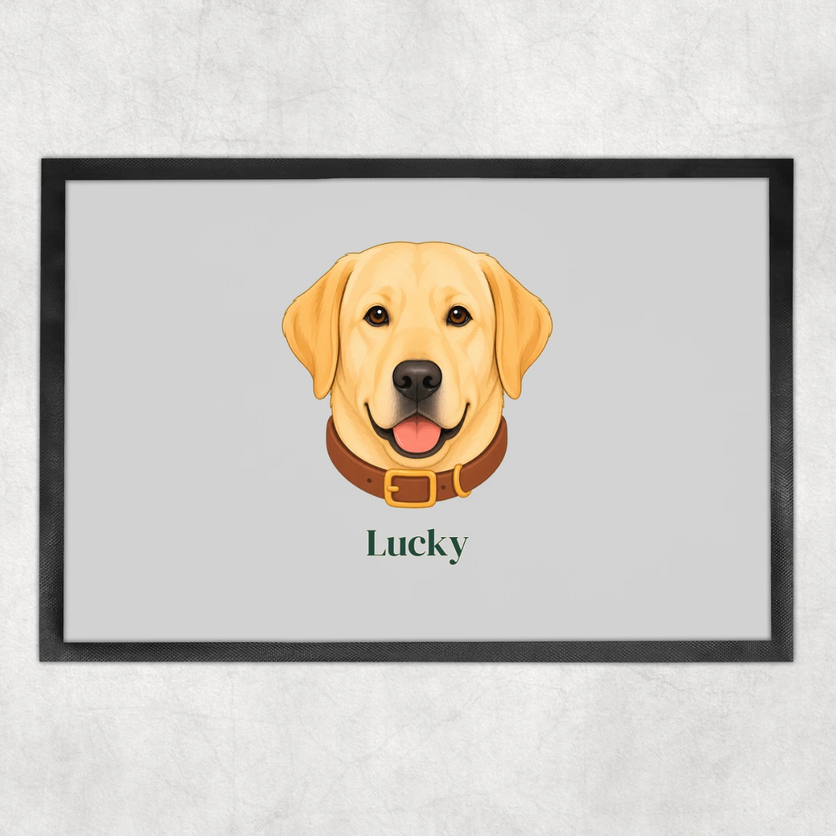 Personalised Dog Floor Mat - Light Grey - Hallway lifestyle