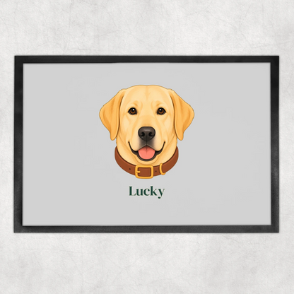 Personalised Dog Floor Mat - Light Grey - Hallway lifestyle