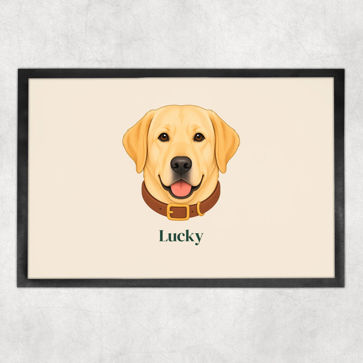 Personalised Dog Floor Mat - Cream - Hallway lifestyle