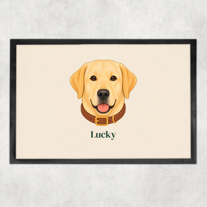 Personalised Dog Floor Mat - Cream - Hallway lifestyle