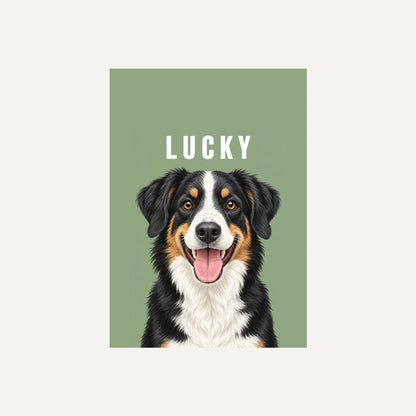 Personalised Dog Pawtrait Studio - Framed Print - Cream - Unframed print