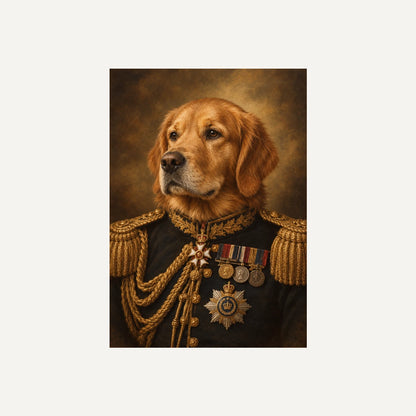 Personalised Dog The General - Framed Print - Cream - Unframed print