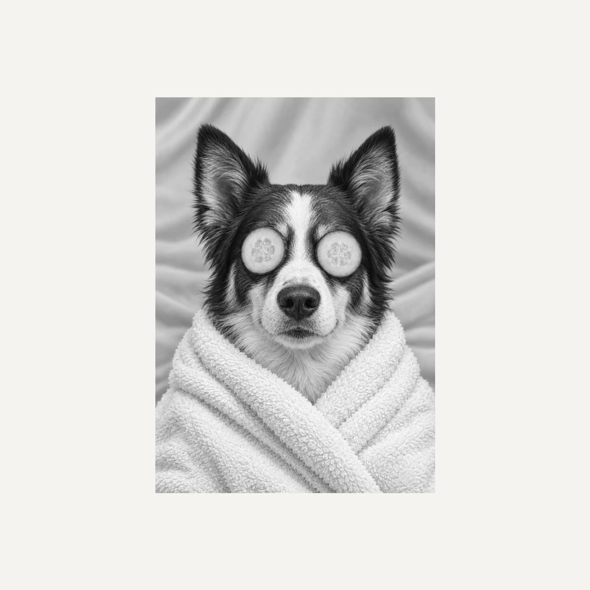 Personalised Massage Cucumber Dog - Framed Print - Cream - Unframed print