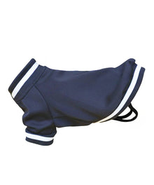 Lucky Pup Dog Varsity Jacket in Navy — Lucky Pup dog clothing launch range
