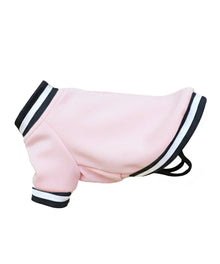 Lucky Pup Dog Varsity Jacket in Pink — Lucky Pup dog clothing launch range