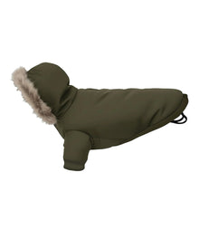 Lucky Pup Dog Parka Jacket in Khaki — Lucky Pup dog clothing launch range